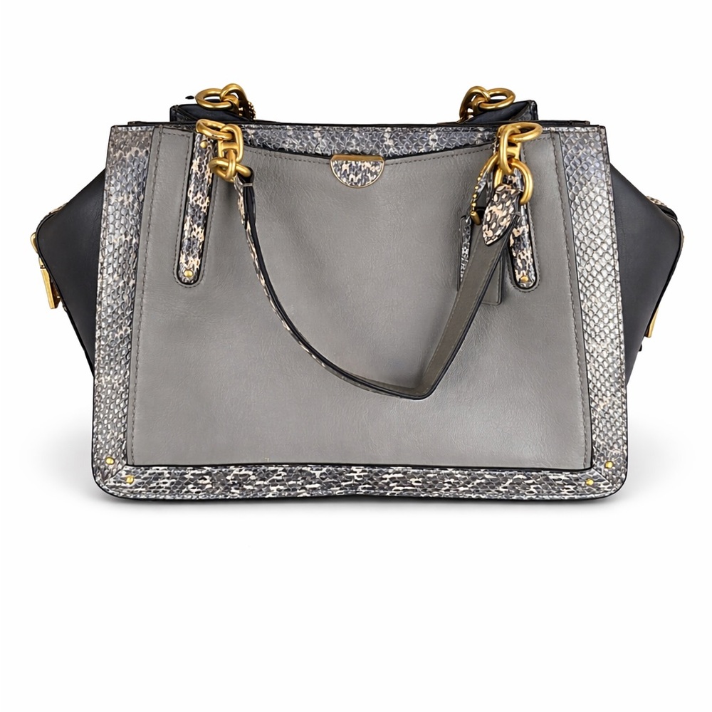 Coach Dreamer 36 Satchel in Colorblock with Snakeskin Detail & Gold Hardware - Picture 2 of 7